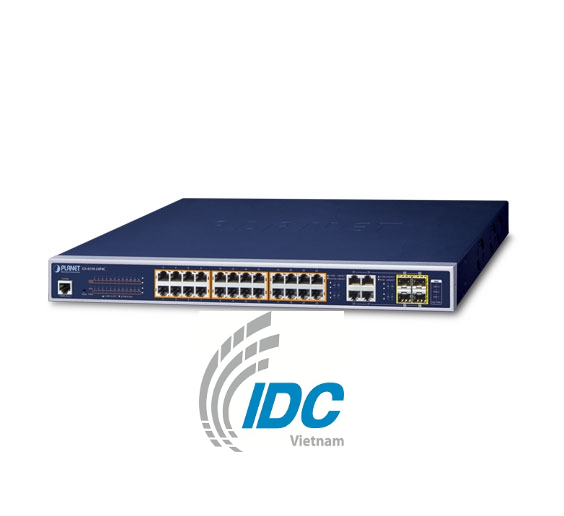 24-Port 10/100/1000T 802.3at PoE + 4-Port Gigabit TP/SFP Combo Managed Switch